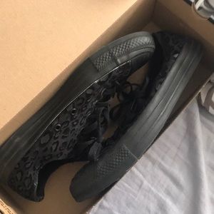 Black Leopard print converse
